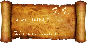 Tordy Ildikó névjegykártya